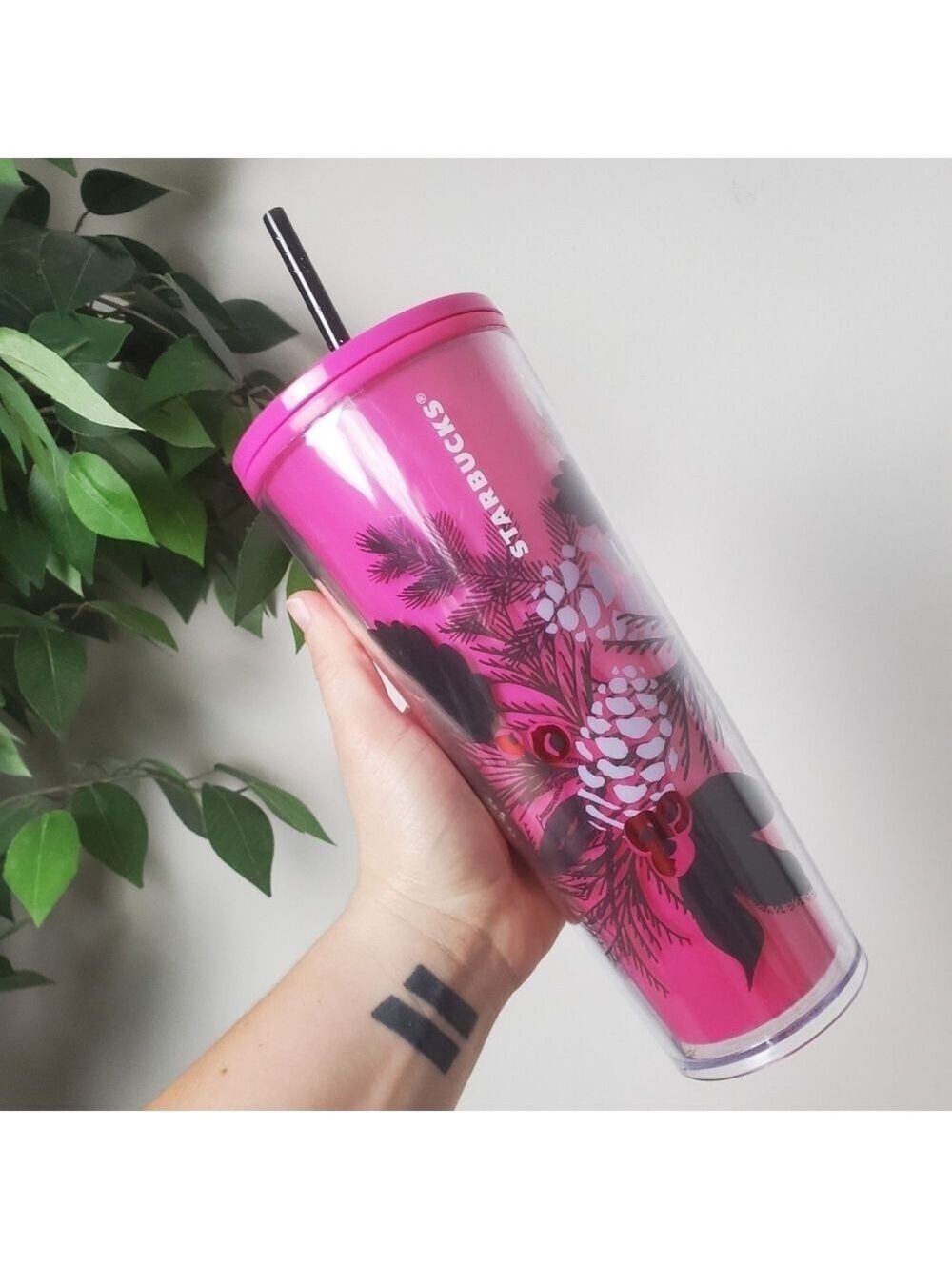 Starbucks Pink Pinecone Evergreen Tumbler Venti 24oz